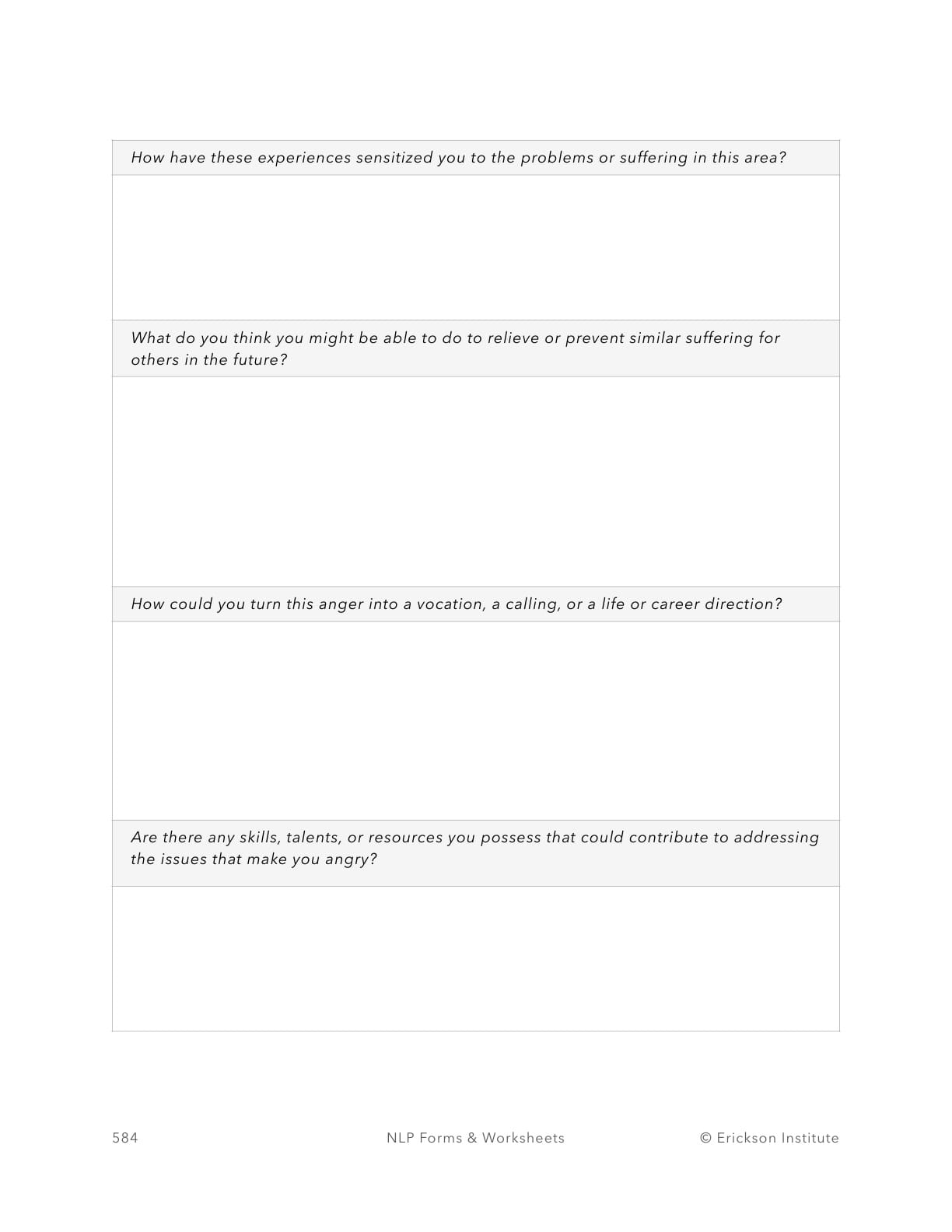 Anger Into Passion Form - Neuro Linguistic Programming 2