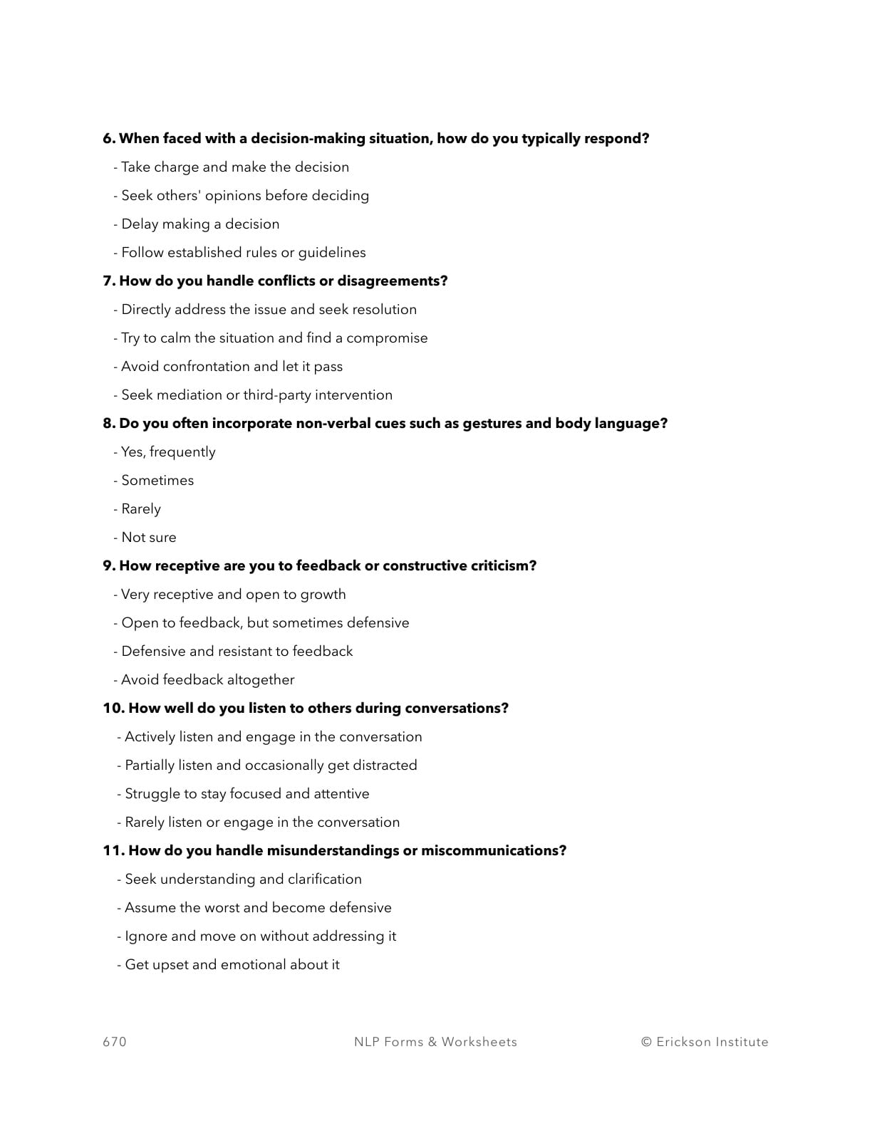 Communication Styles Assessment - Neuro Linguistic Programming 2