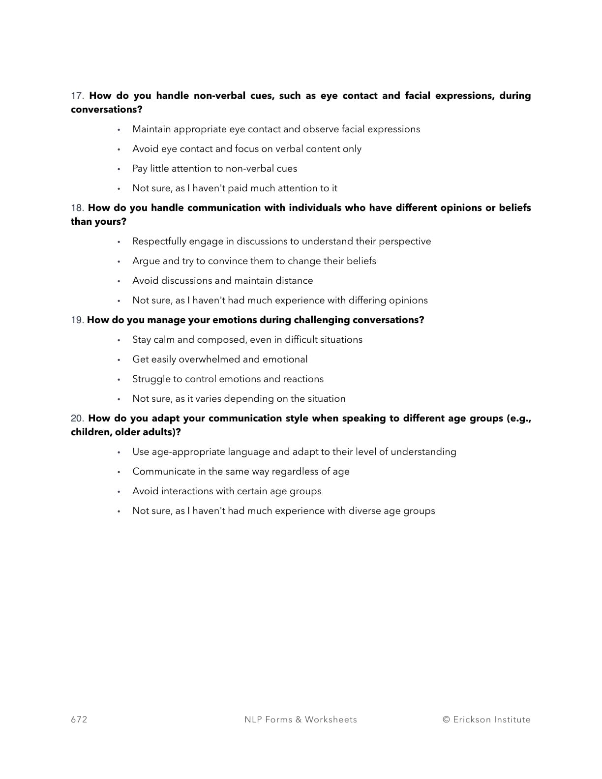 Communication Styles Assessment - Neuro Linguistic Programming 4