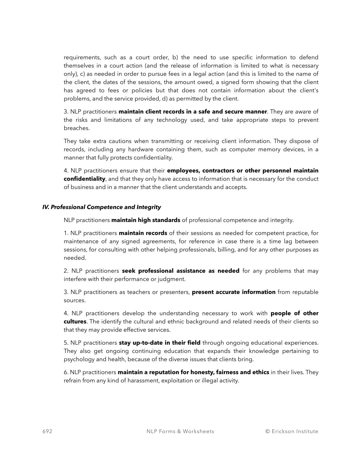 Ethical Code - Neuro Linguistic Programming 4