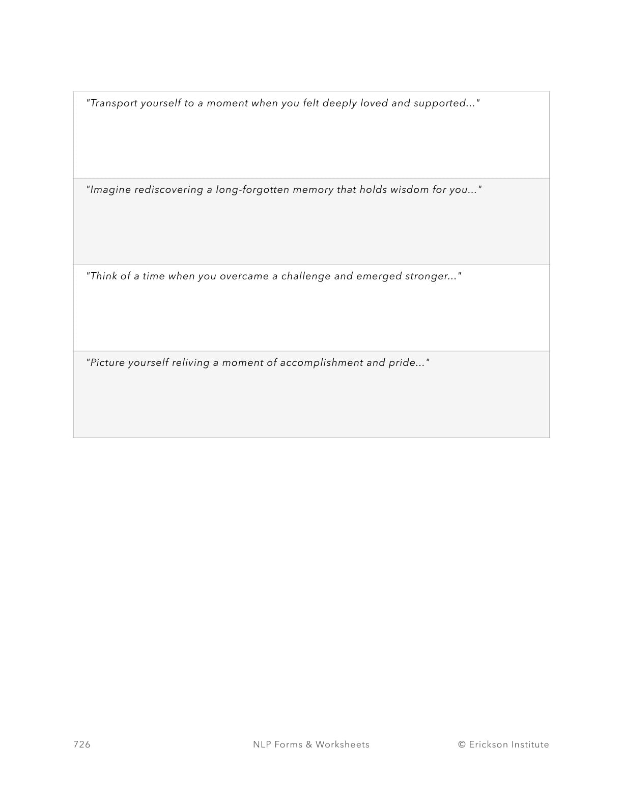 Age Regression Suggestions Practice Form - Neuro Linguistic Programming 2