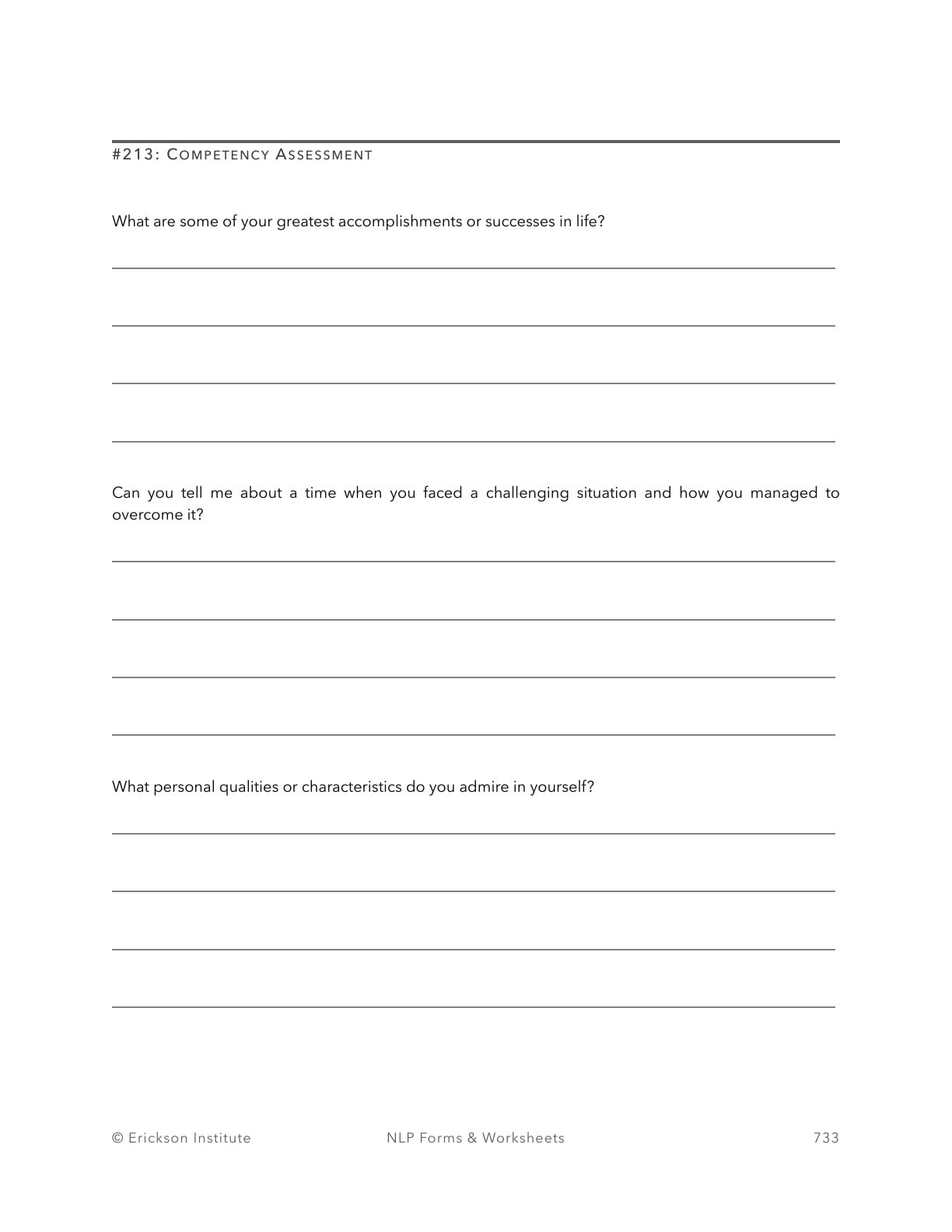 Competency Assessment - Neuro Linguistic Programming 1