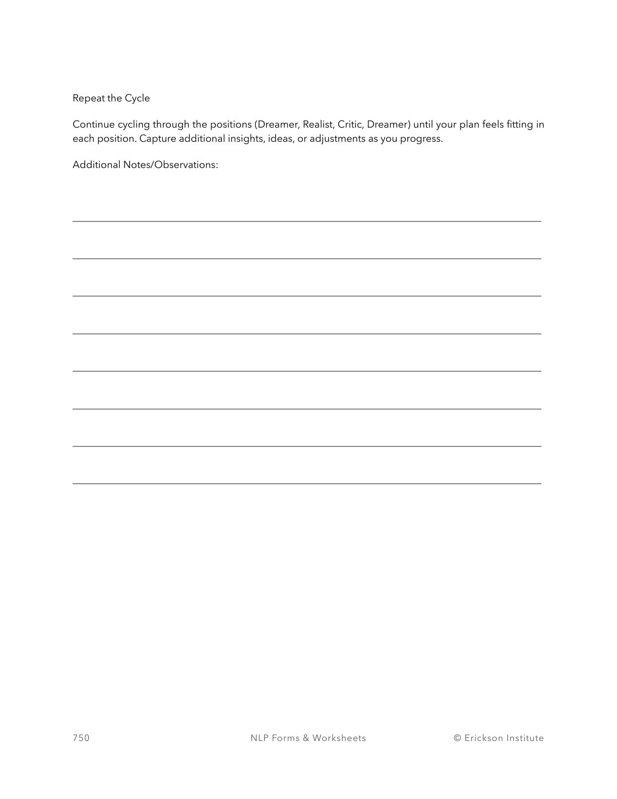 Walt Disney Technique - Positions Diagram - Neuro Linguistic Programming 4