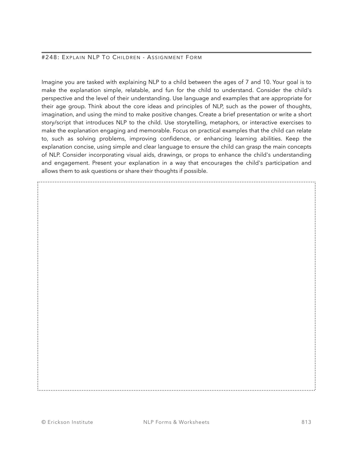 Explain NLP To Children - Assignment Complete (Example) - Neuro Linguistic Programming 1