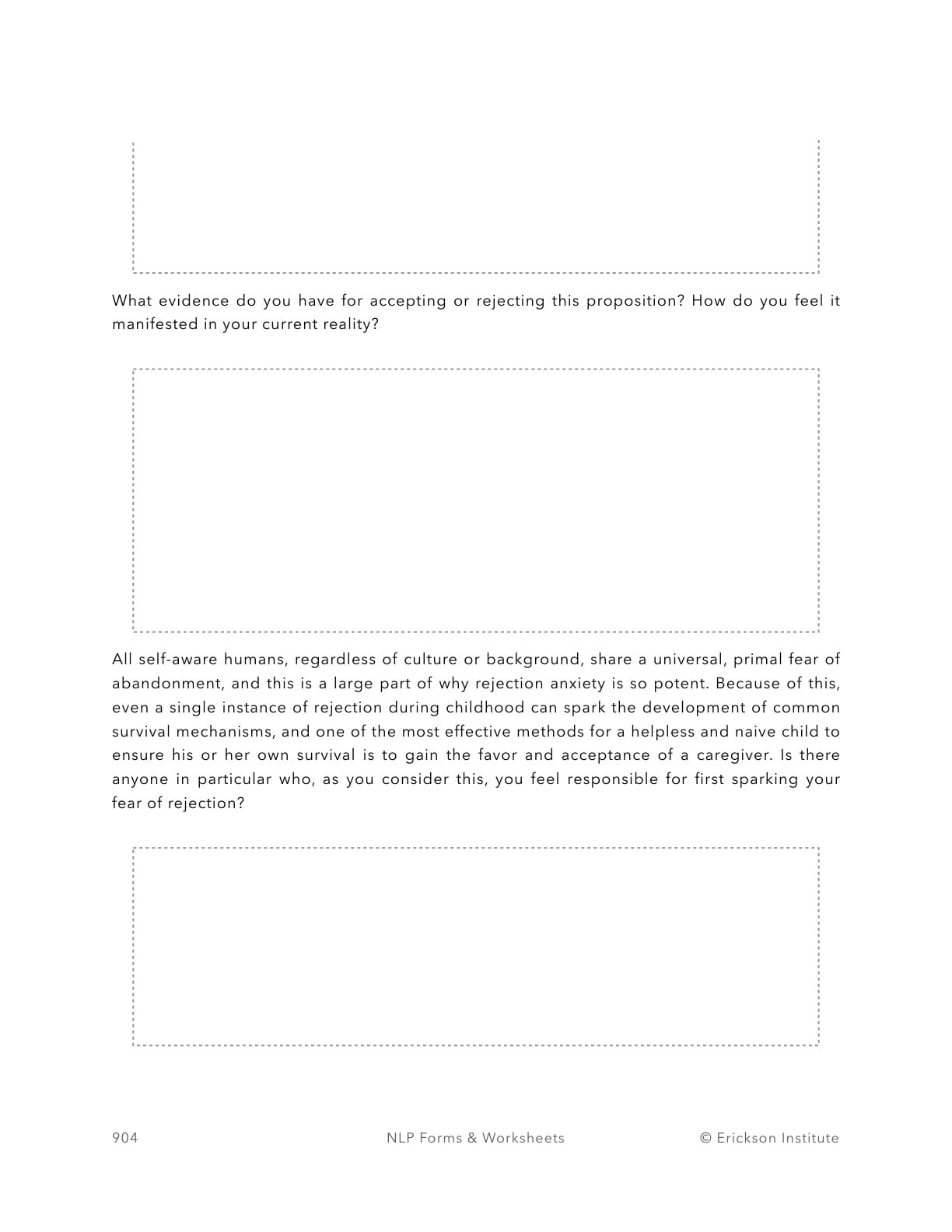 Rejection Anxiety Sources - Form - Neuro Linguistic Programming 2