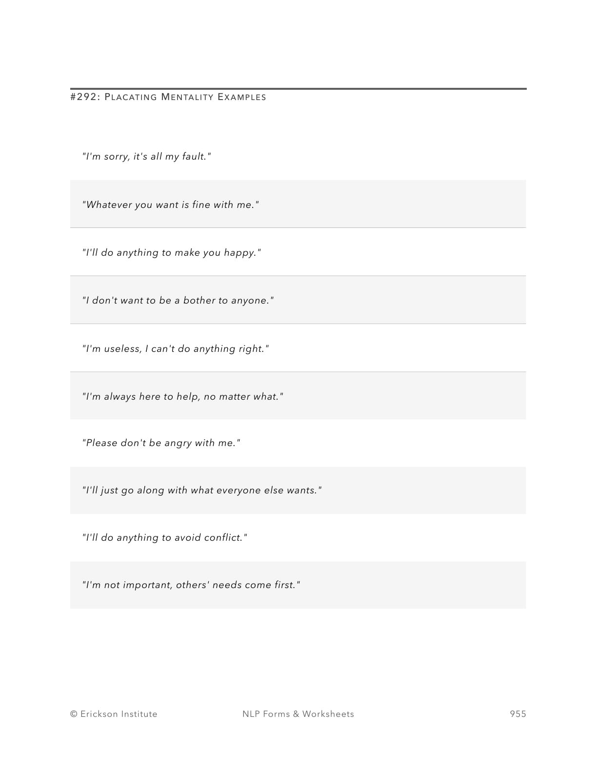 Satir Modes - Examination Answers - Neuro Linguistic Programming 1