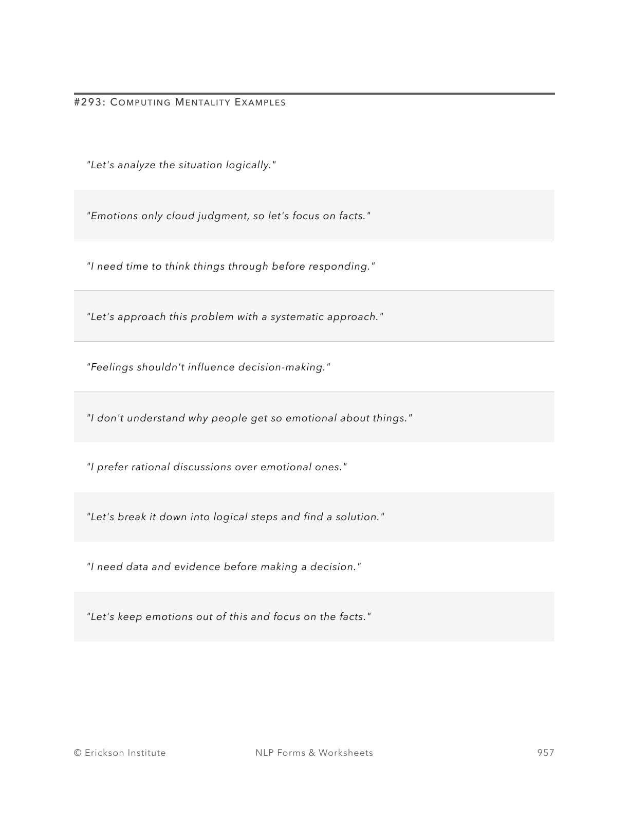 Satir Modes - Examination Answers - Neuro Linguistic Programming 1