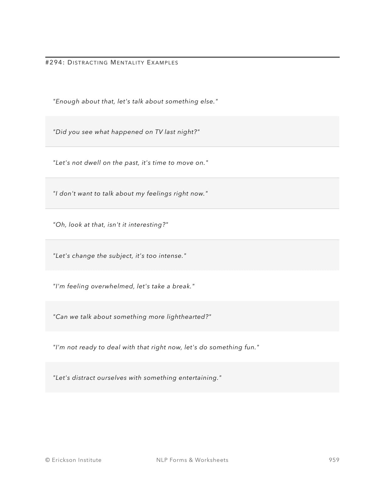 Satir Modes - Examination Answers - Neuro Linguistic Programming 1