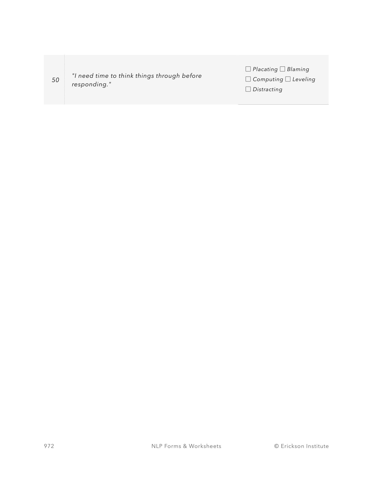 Satir Modes - Examination Answers - Neuro Linguistic Programming 8