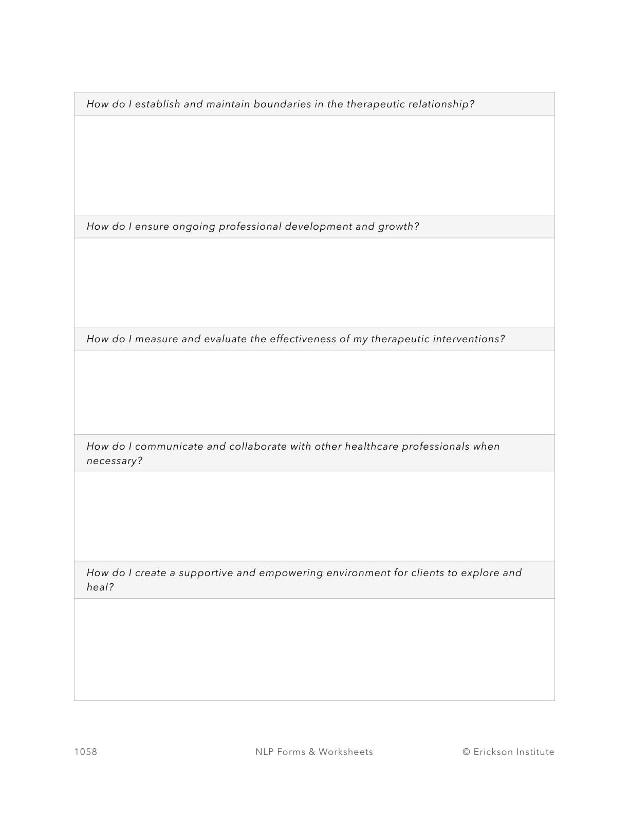 Defining Our Therapeutic Purpose - Form - Neuro Linguistic Programming 4