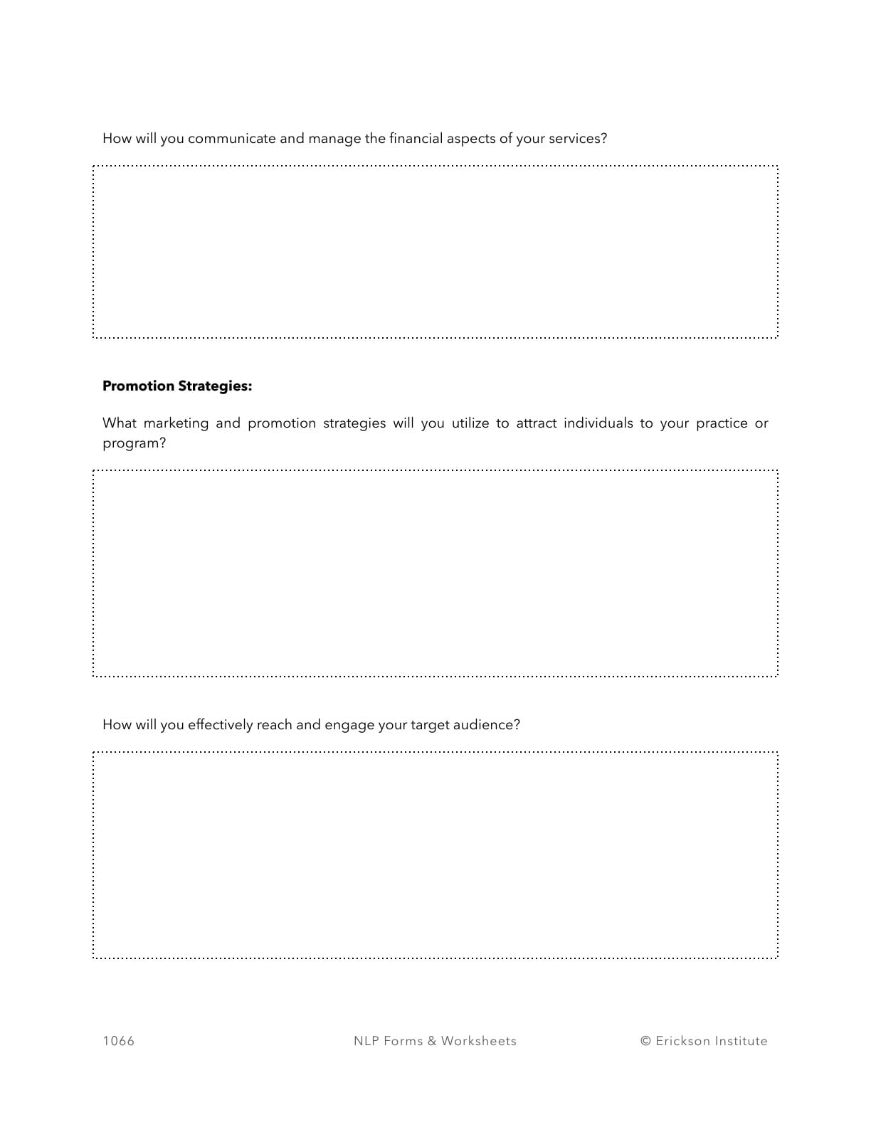 Strategic Planning and Effective Marketing Worksheet - Neuro Linguistic Programming 6