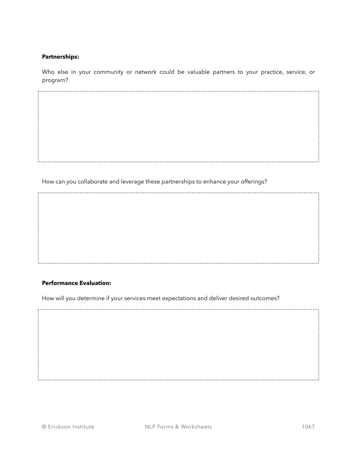 Strategic Planning and Effective Marketing Worksheet - Neuro Linguistic Programming 7