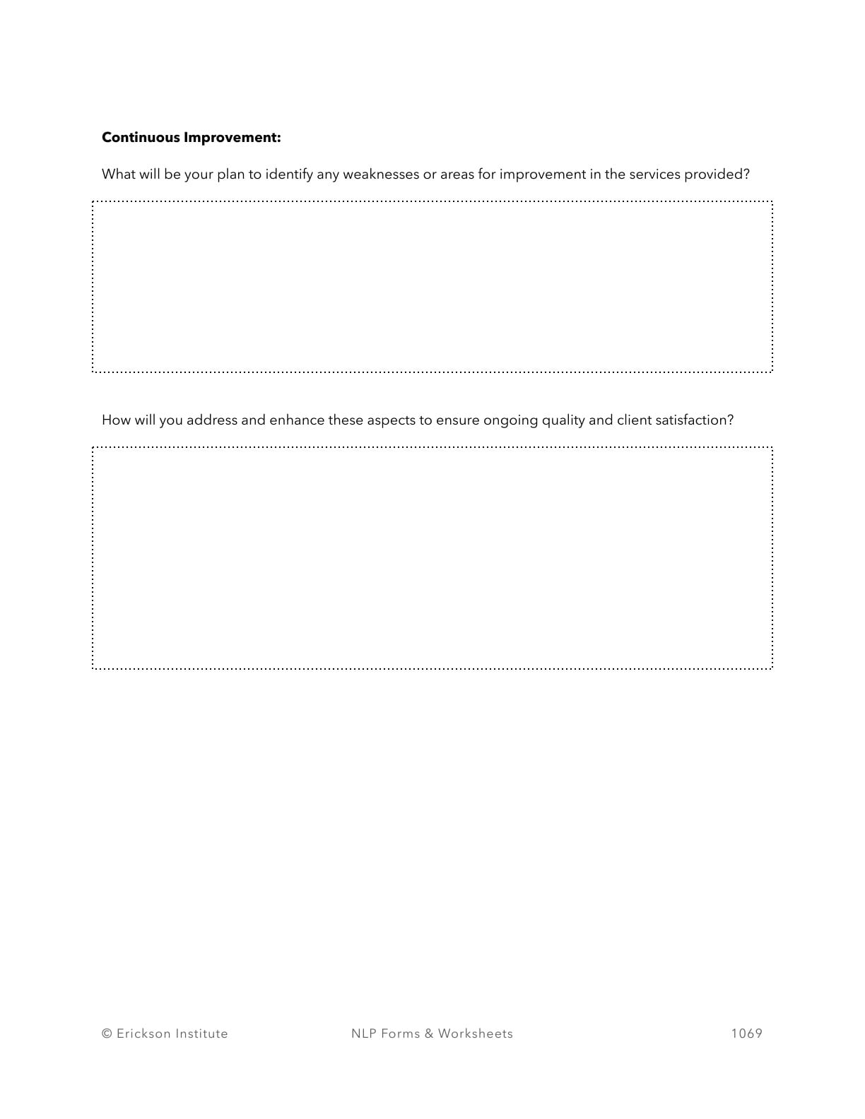 Strategic Planning and Effective Marketing Worksheet - Neuro Linguistic Programming 9