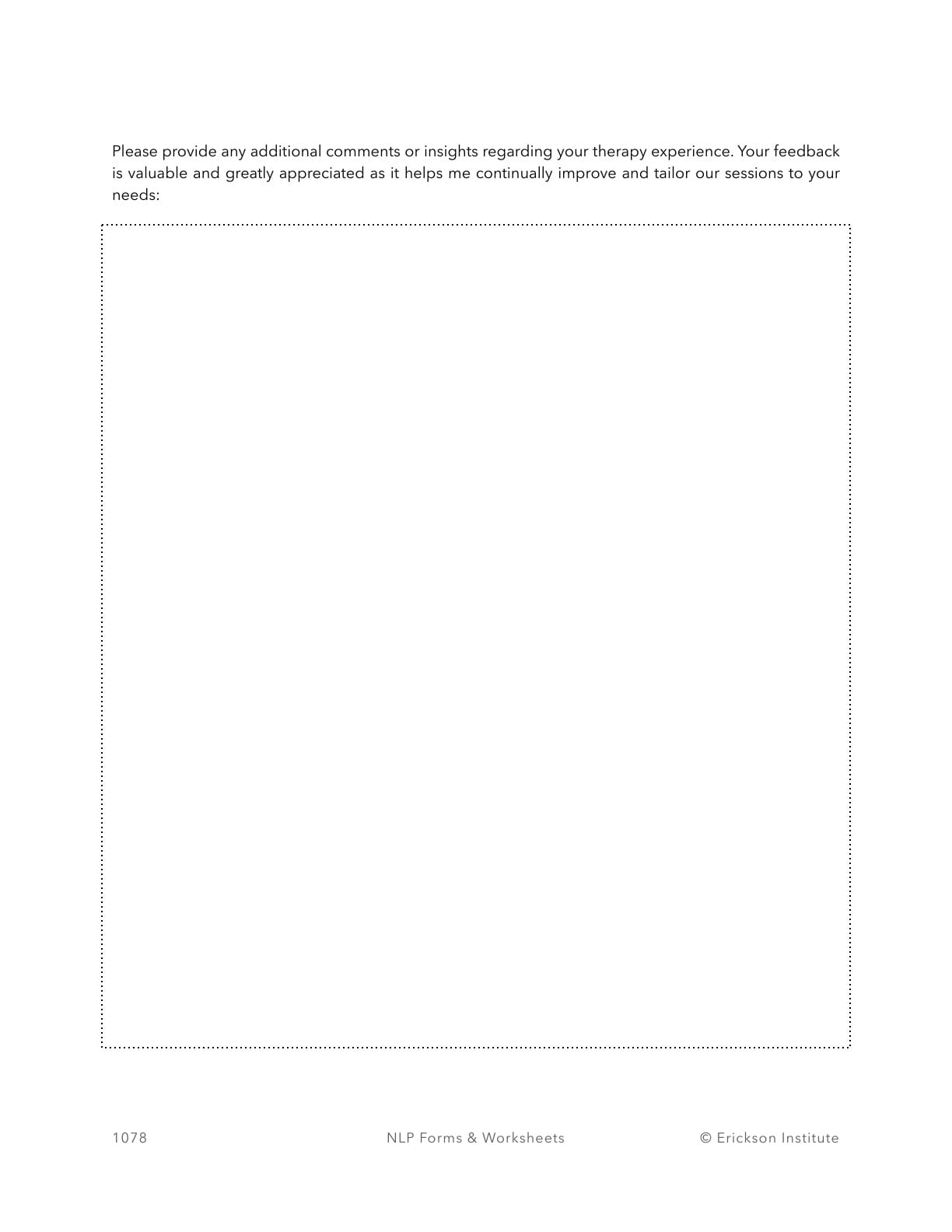 Therapist Evaluation Form - Neuro Linguistic Programming 2