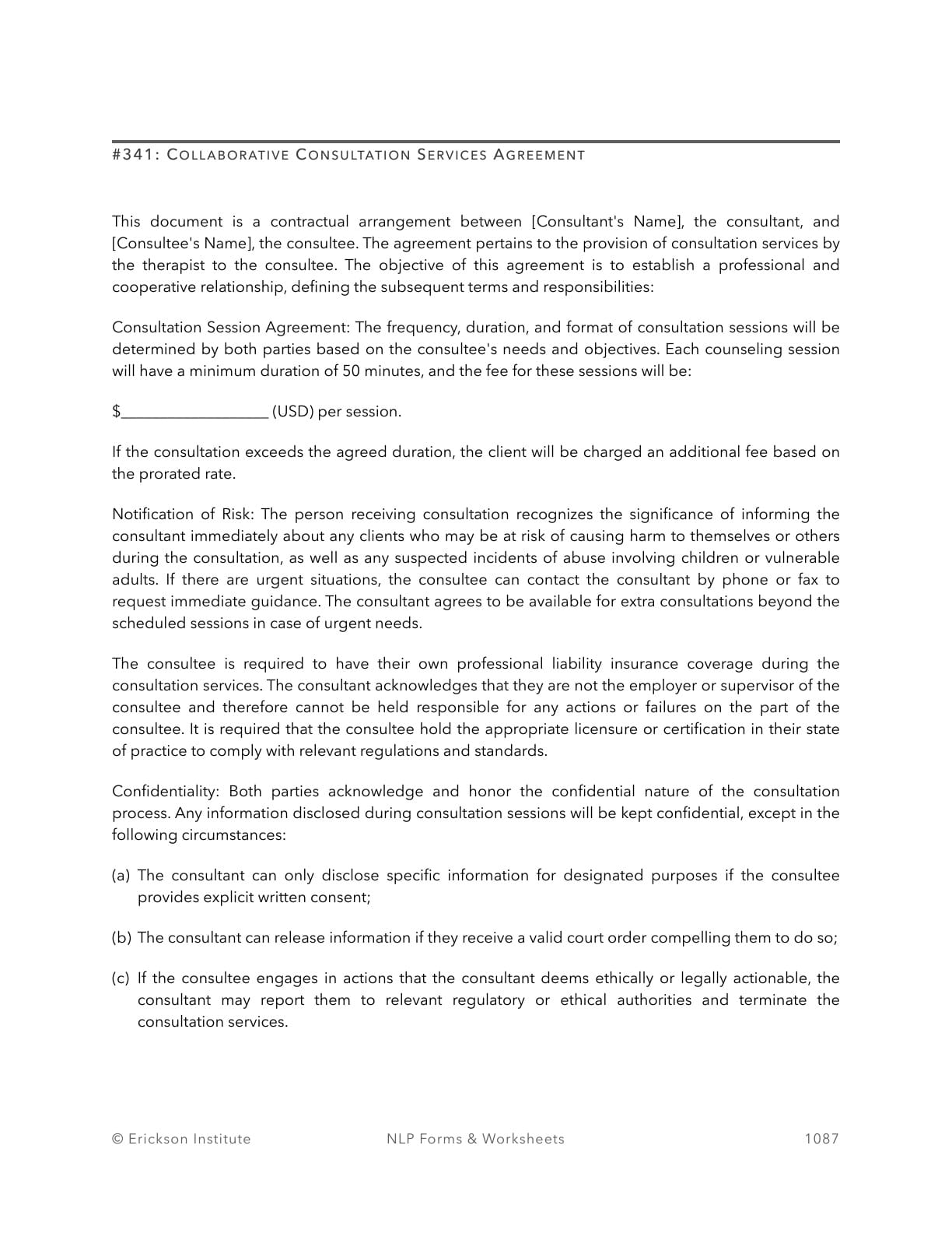 Collaborative Consultation Services Agreement - Neuro Linguistic Programming 1