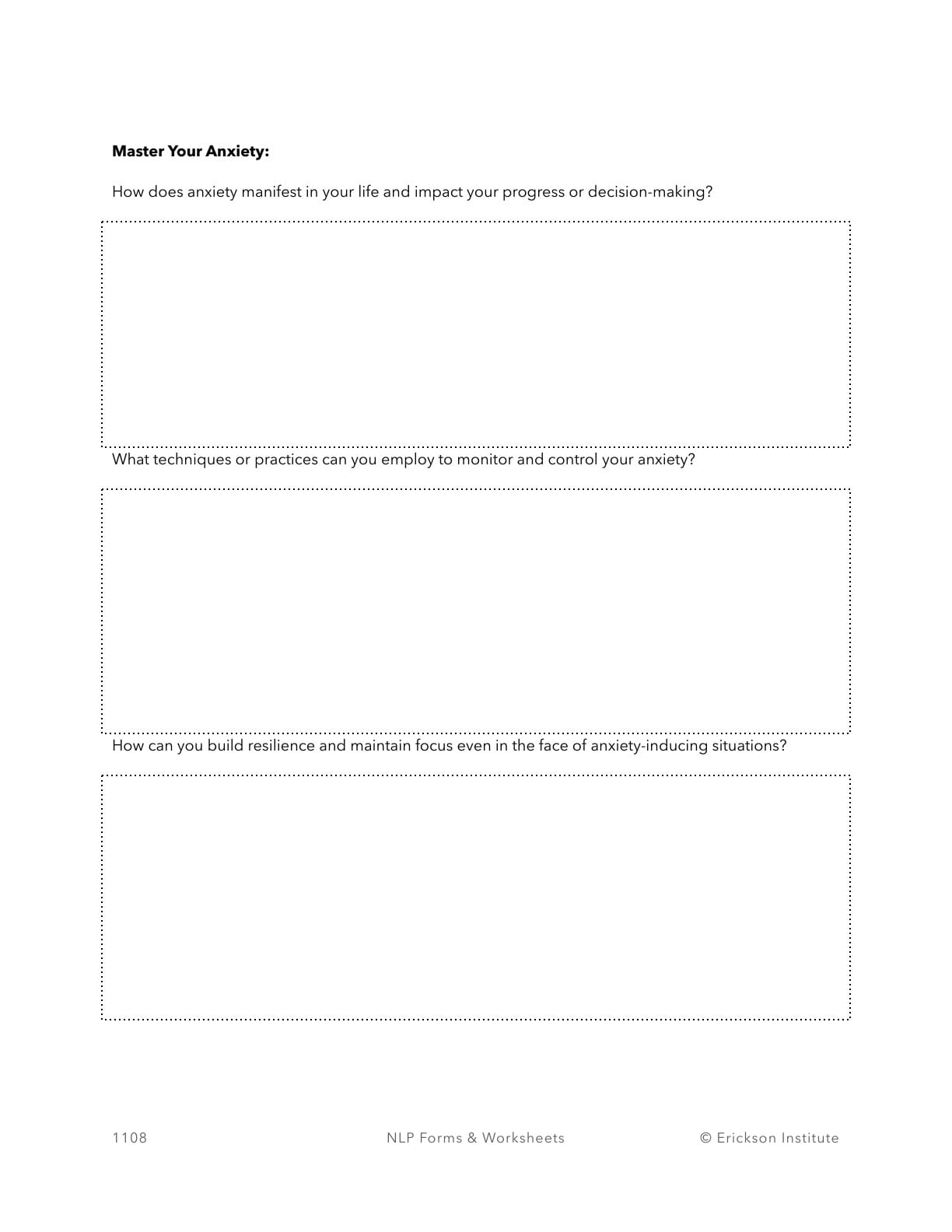Charting the Course of Mastery Form - Neuro Linguistic Programming 2