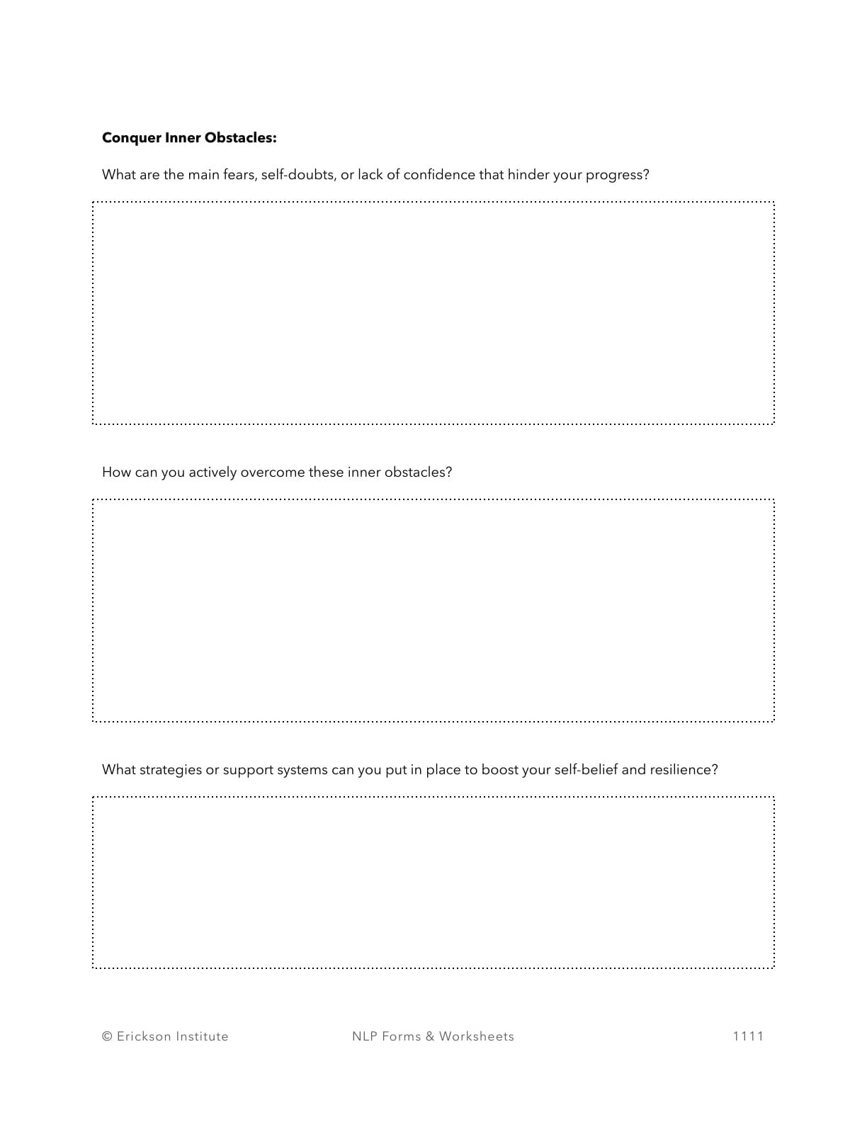 Charting the Course of Mastery Form - Neuro Linguistic Programming 5