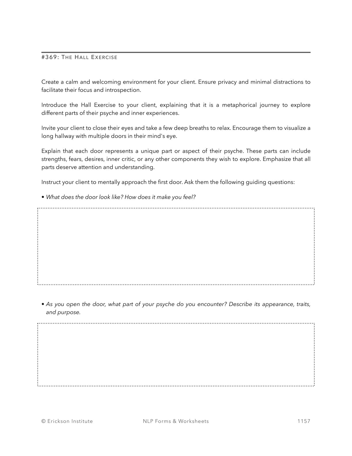 The Hall Exercise - Neuro Linguistic Programming 1