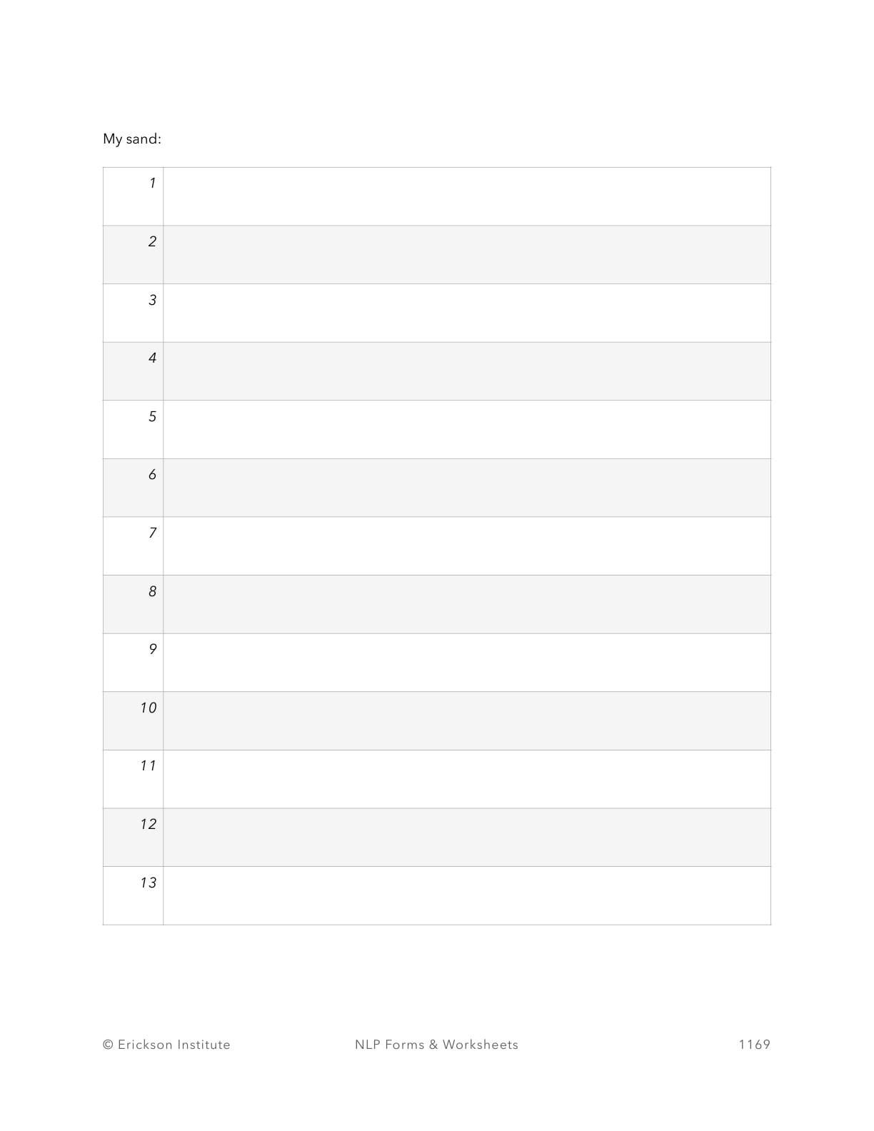 The Rock Jar Principle Worksheet - Neuro Linguistic Programming 3