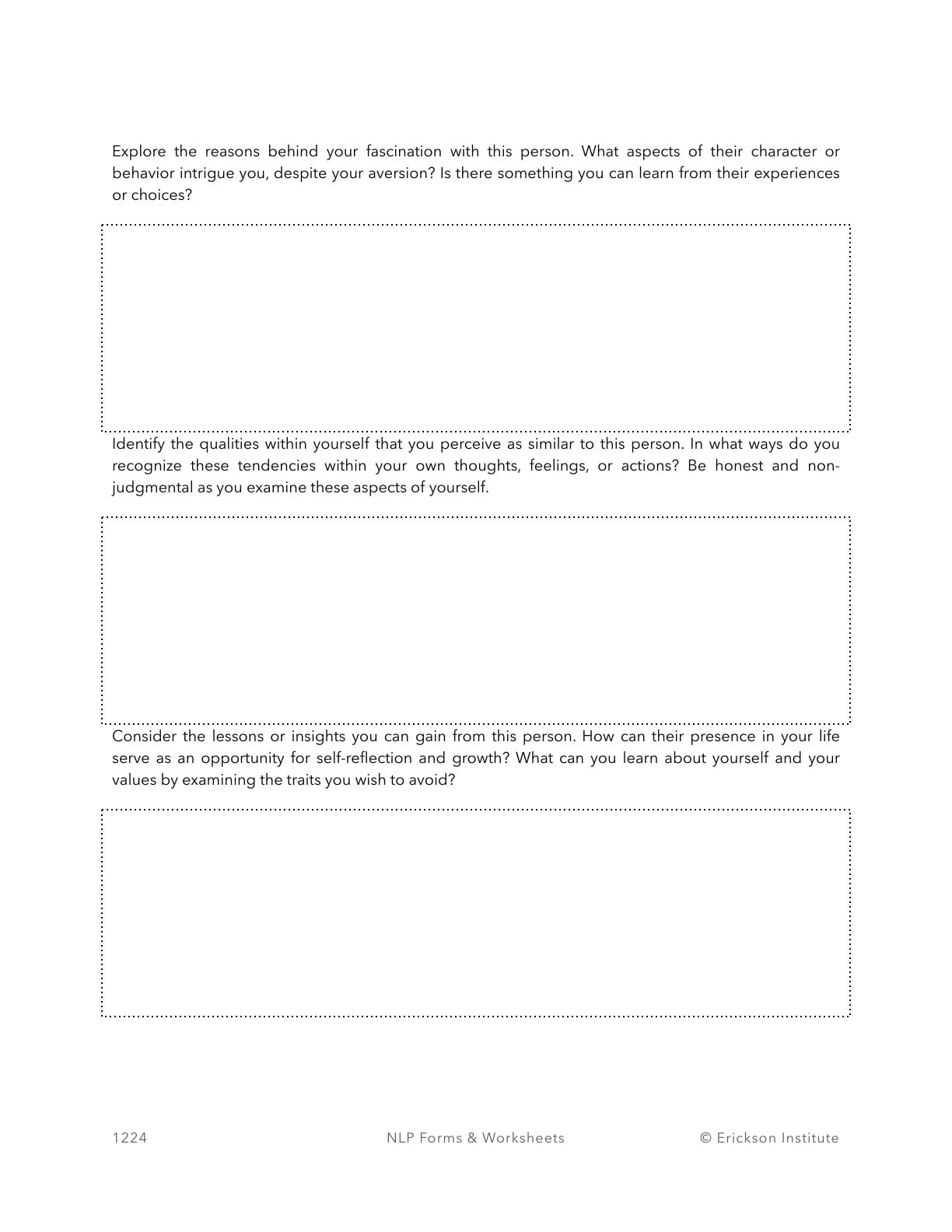 The Role Model Of Dissonance Worksheet - Neuro Linguistic Programming 2