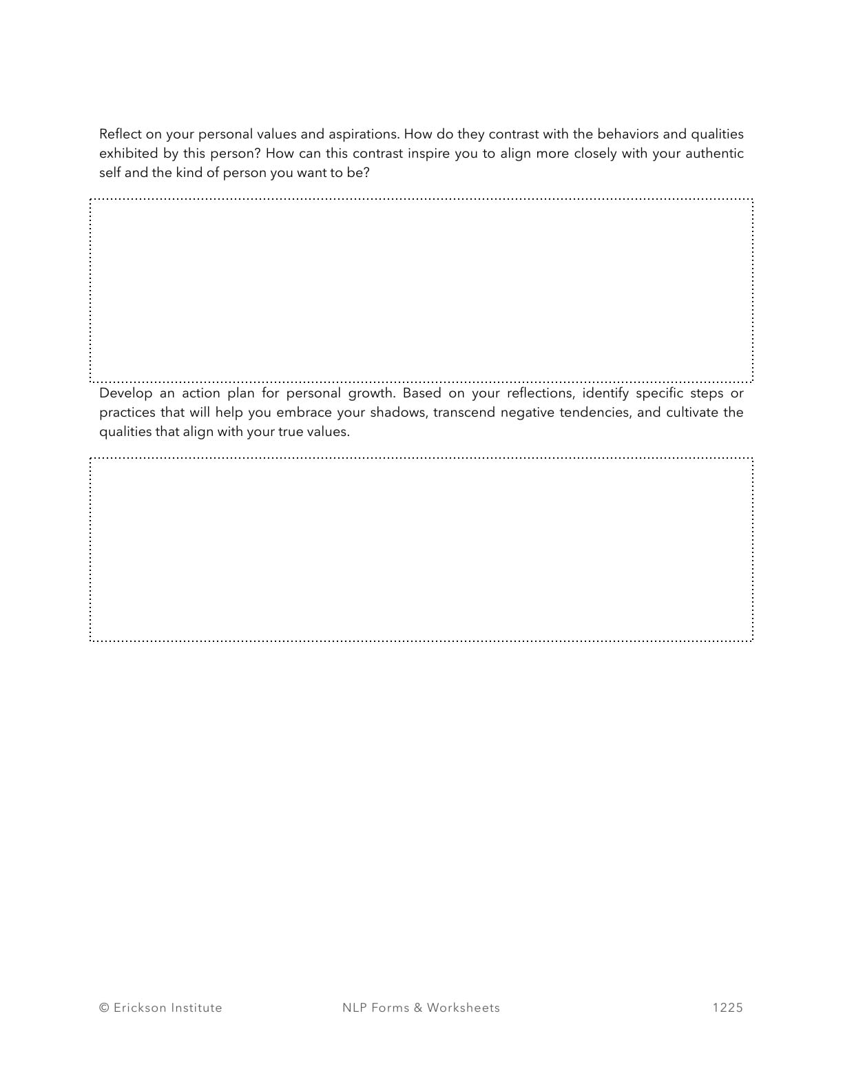 The Role Model Of Dissonance Worksheet - Neuro Linguistic Programming 3