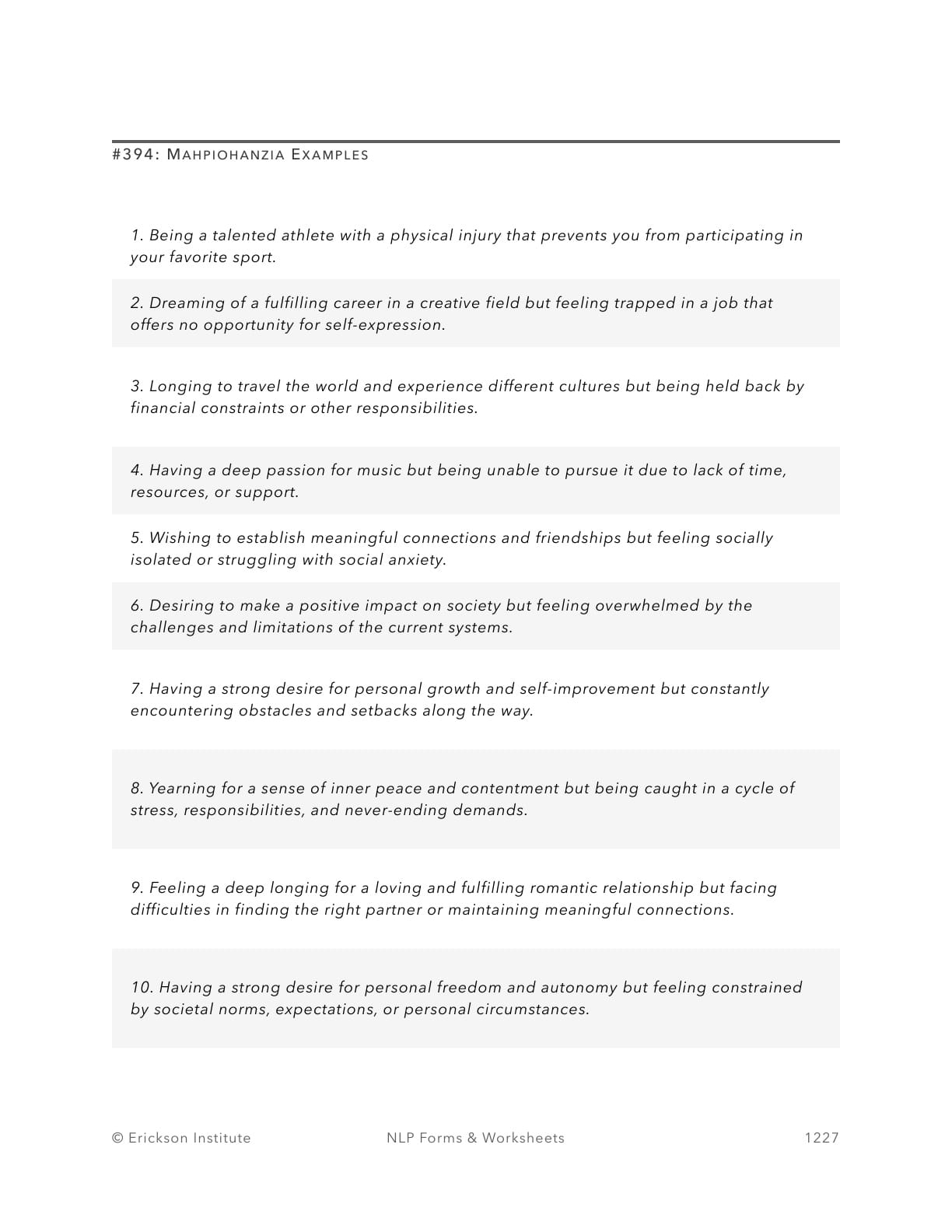 Resolving Mahpiohanzia Worksheet - Neuro Linguistic Programming 1
