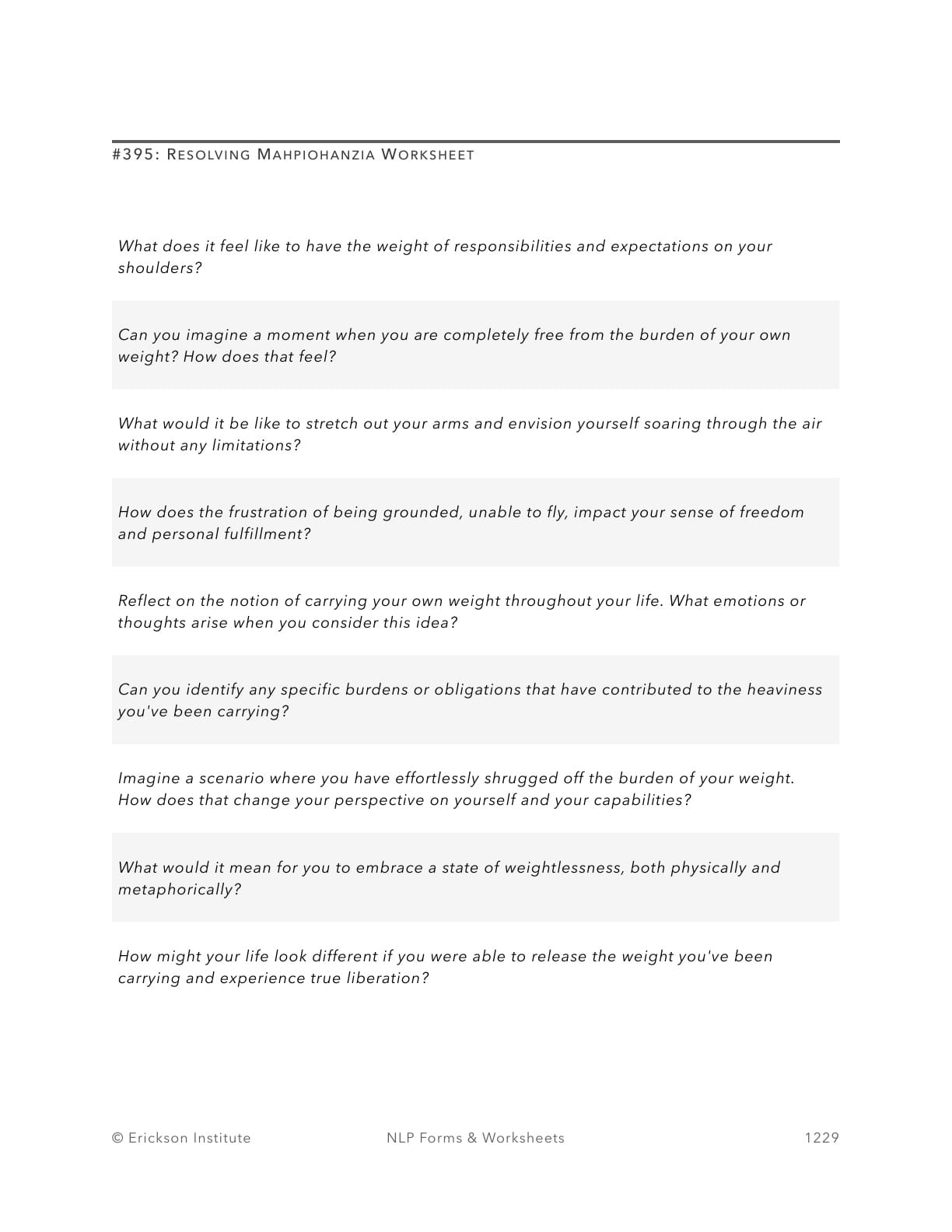 Resolving Mahpiohanzia Worksheet - Neuro Linguistic Programming 1