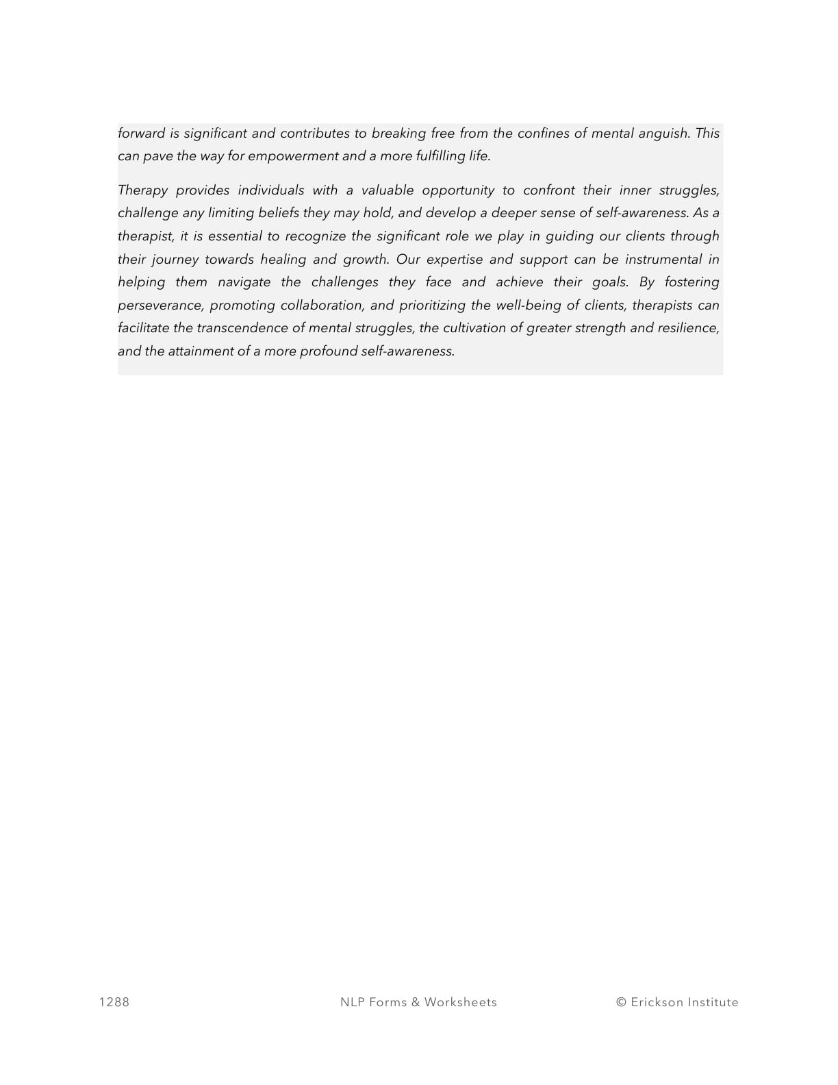 Mental Hell Territory Worksheet - Neuro Linguistic Programming 2