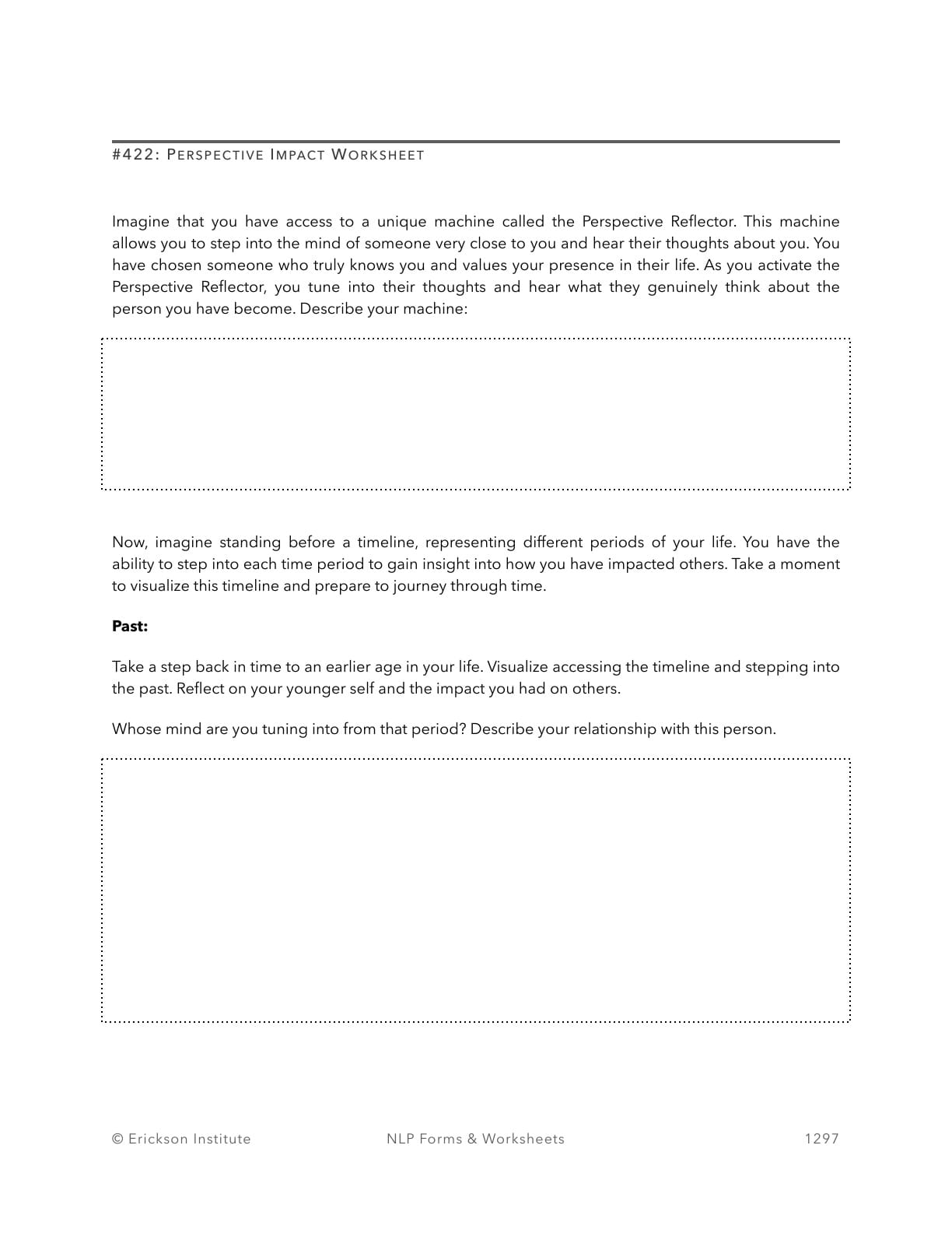 Perspective Impact Worksheet - Neuro Linguistic Programming 1