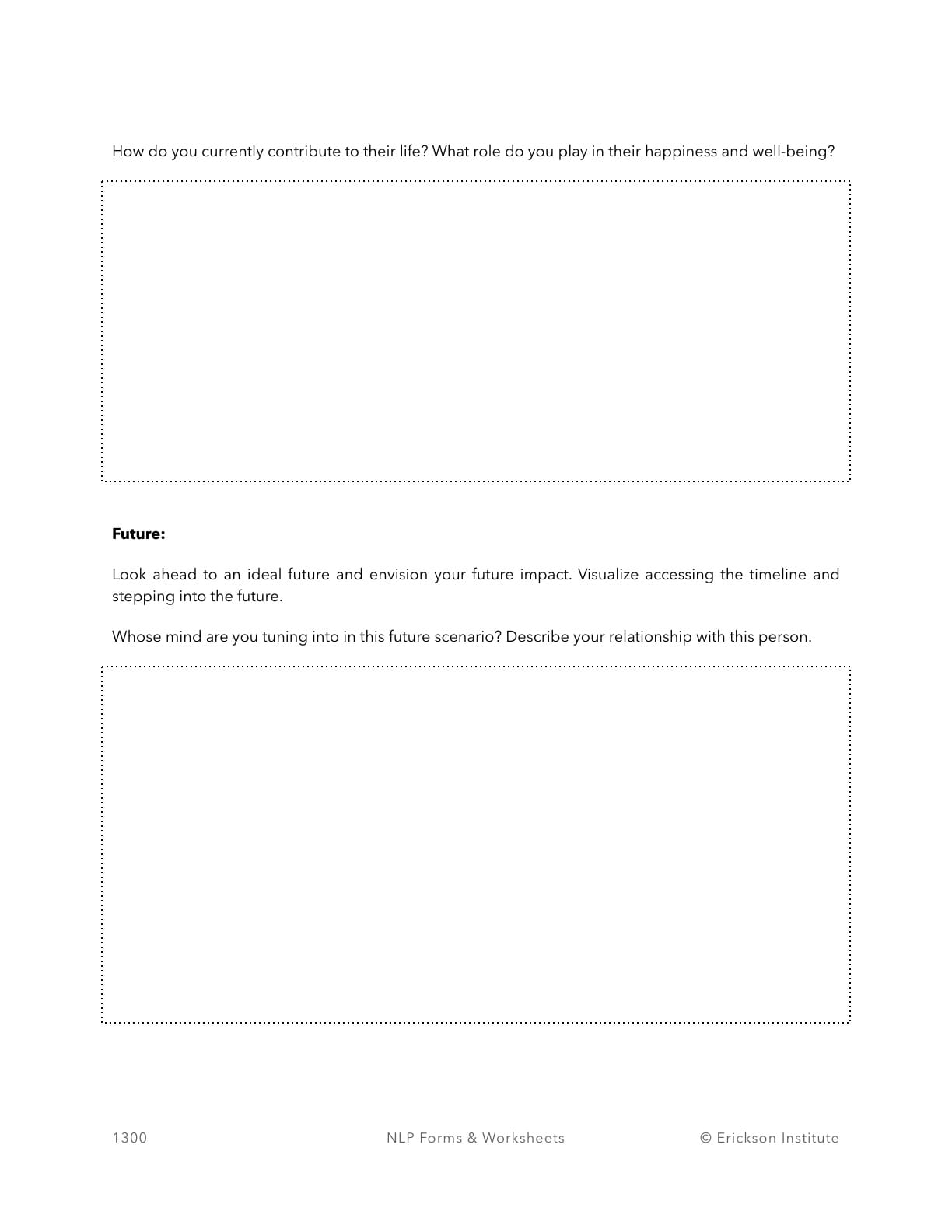 Perspective Impact Worksheet - Neuro Linguistic Programming 4