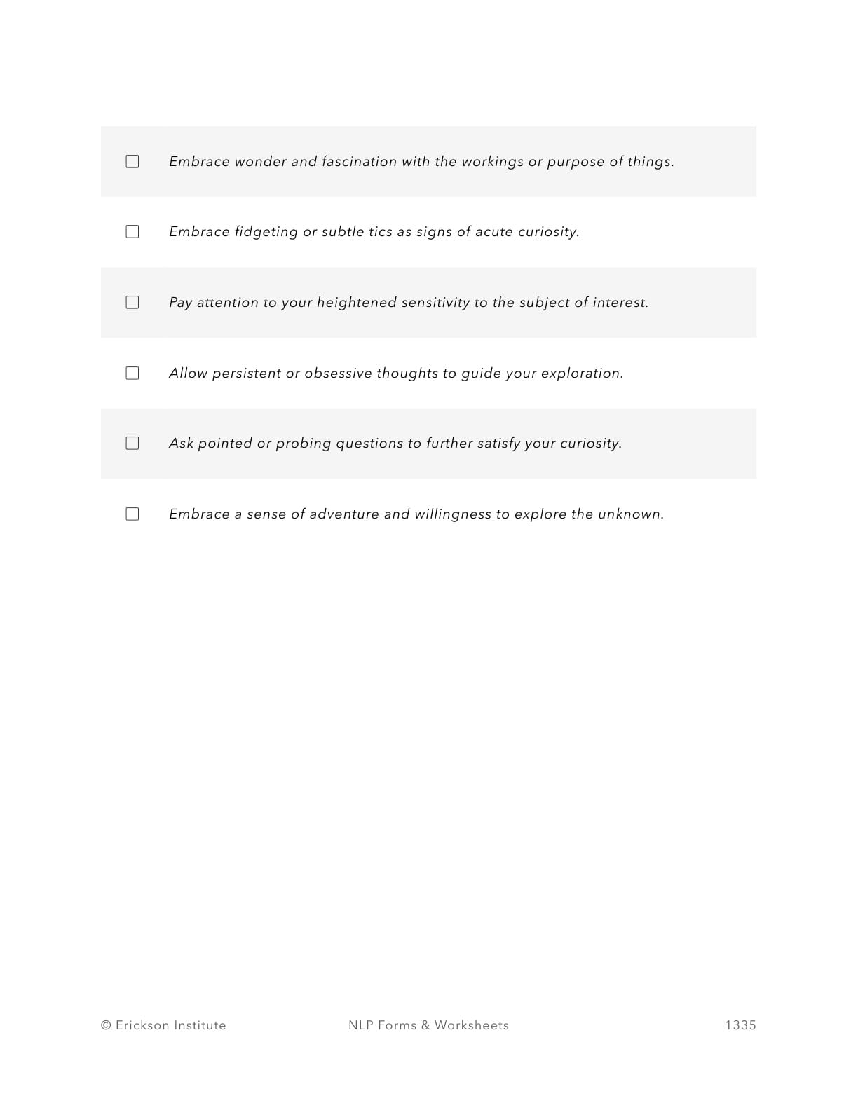 Curiosity Activation - Micro Skills Practice - Neuro Linguistic Programming 3