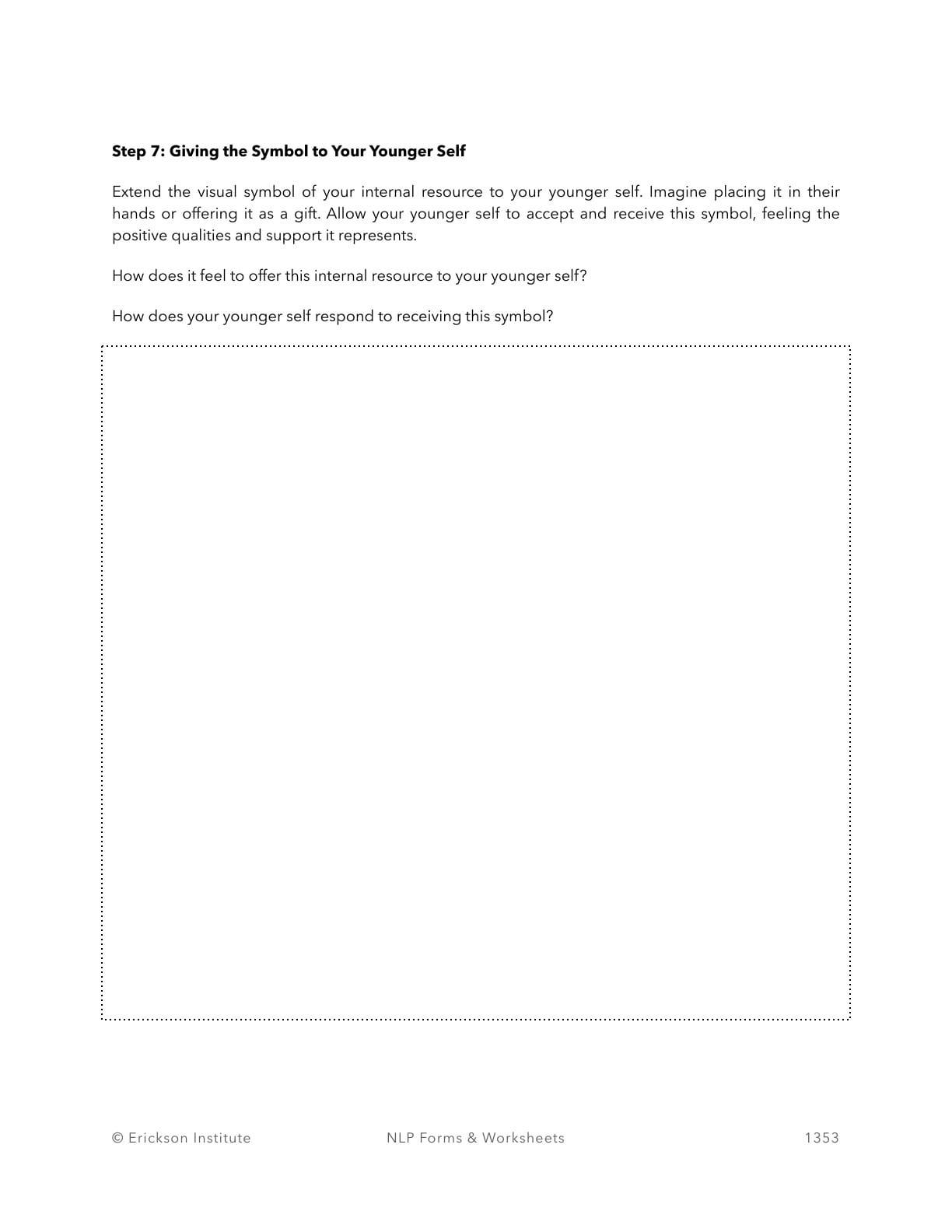 Healing Childhood Wounds Worksheet - Neuro Linguistic Programming 7