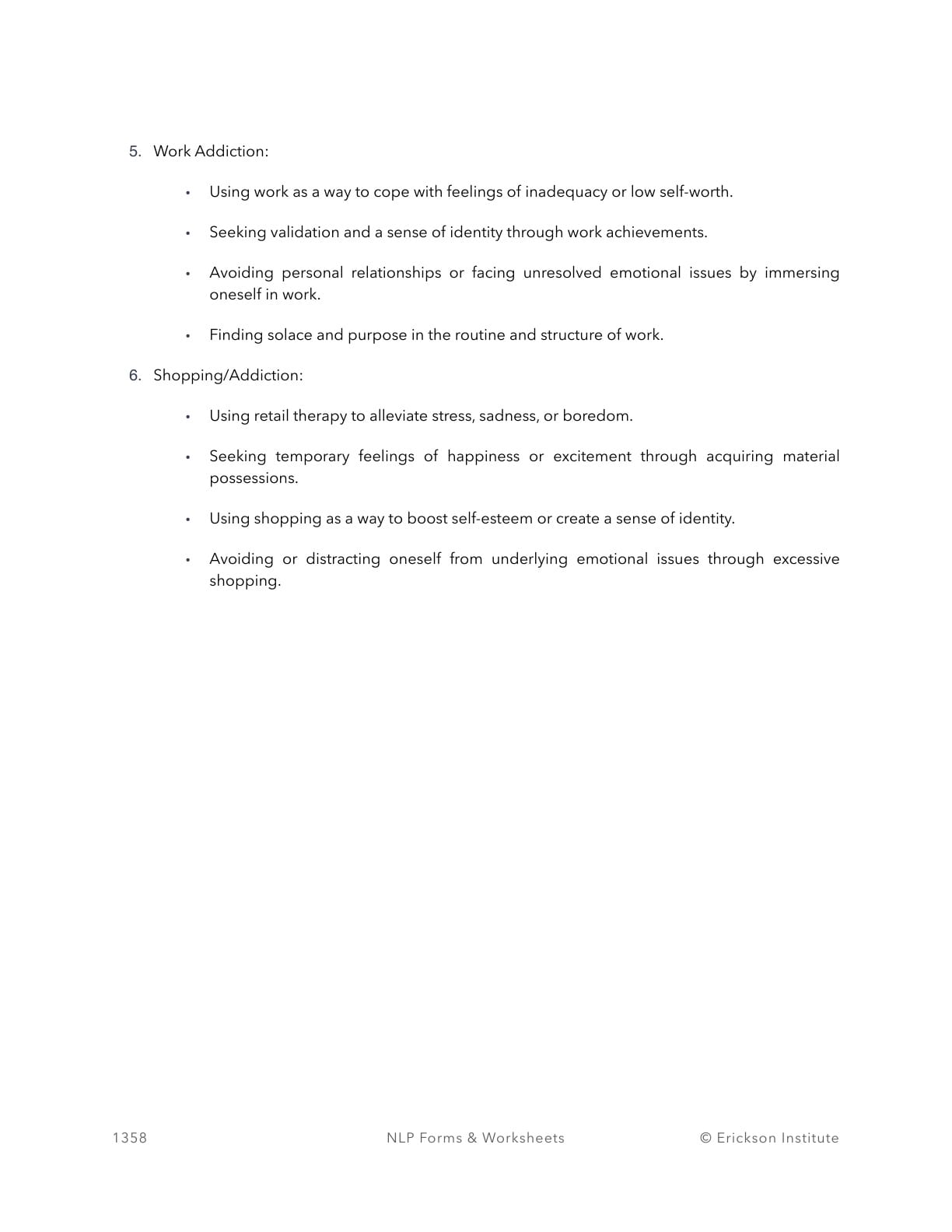 Exploring Coping Mechanisms In Addiction Worksheet - Neuro Linguistic Programming 2