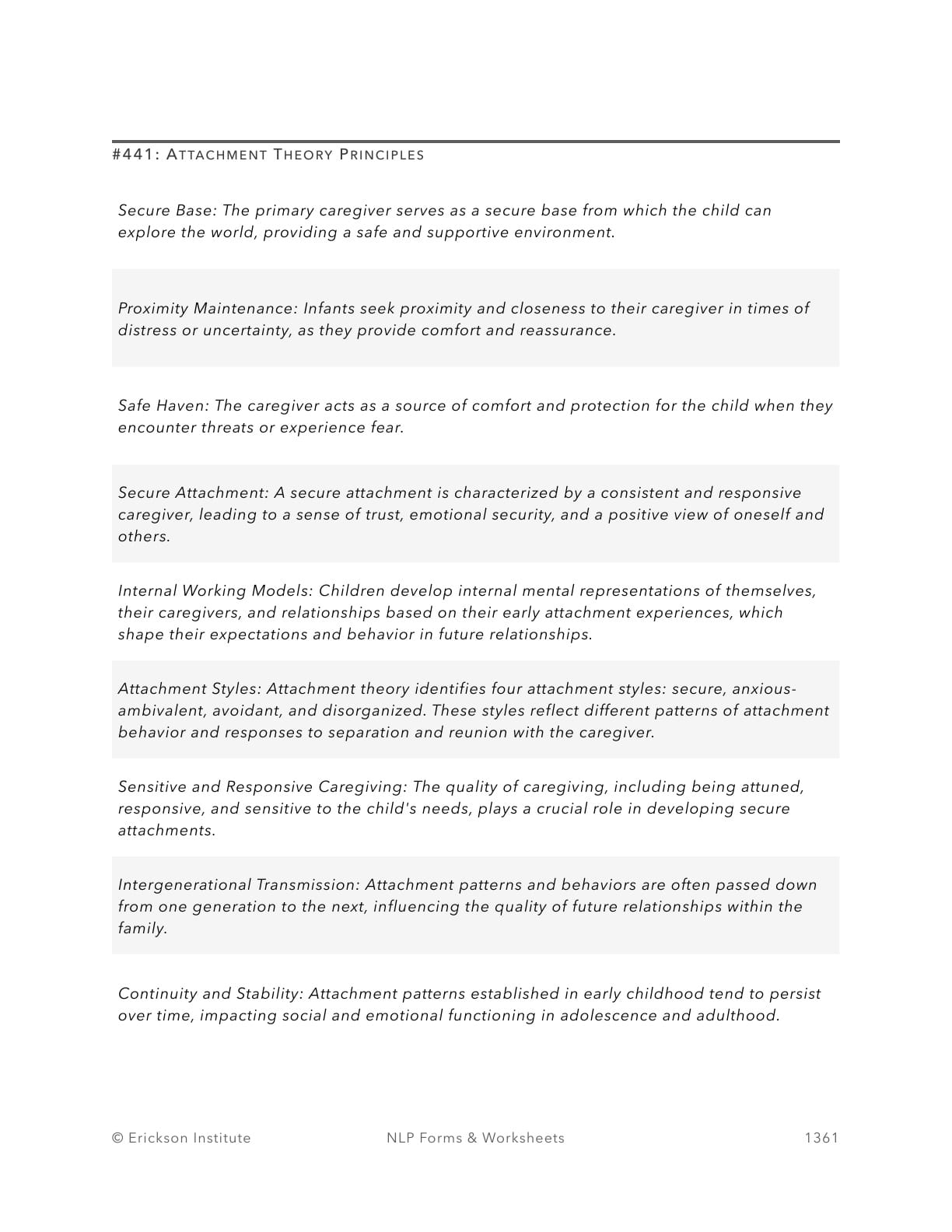 Attachment Theory Principles - Neuro Linguistic Programming 1