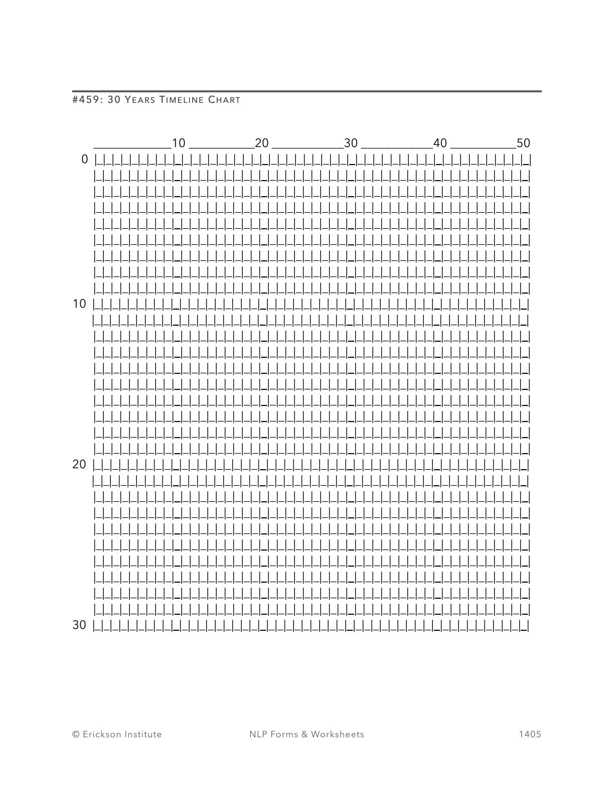 30 Years Timeline Chart - Instructions - Neuro Linguistic Programming 1