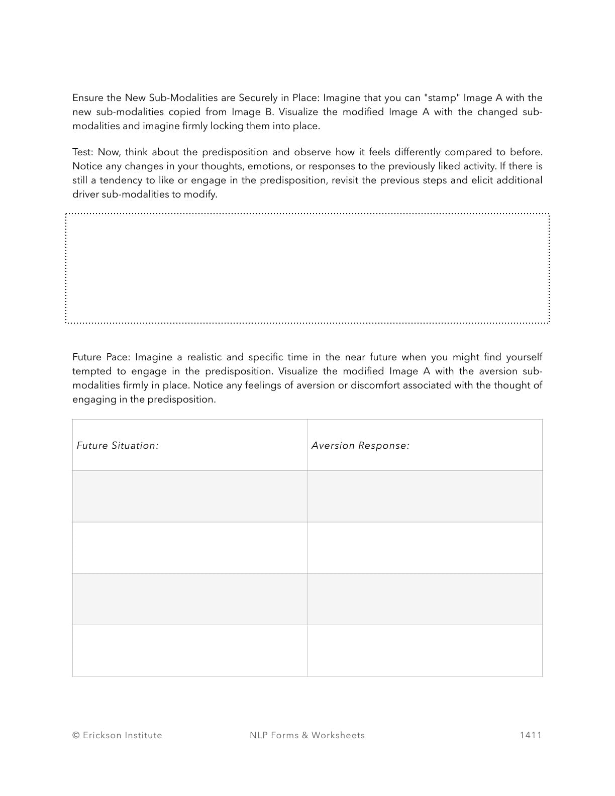 Overcoming Problematic Predispositions Worksheet - Neuro Linguistic Programming 3