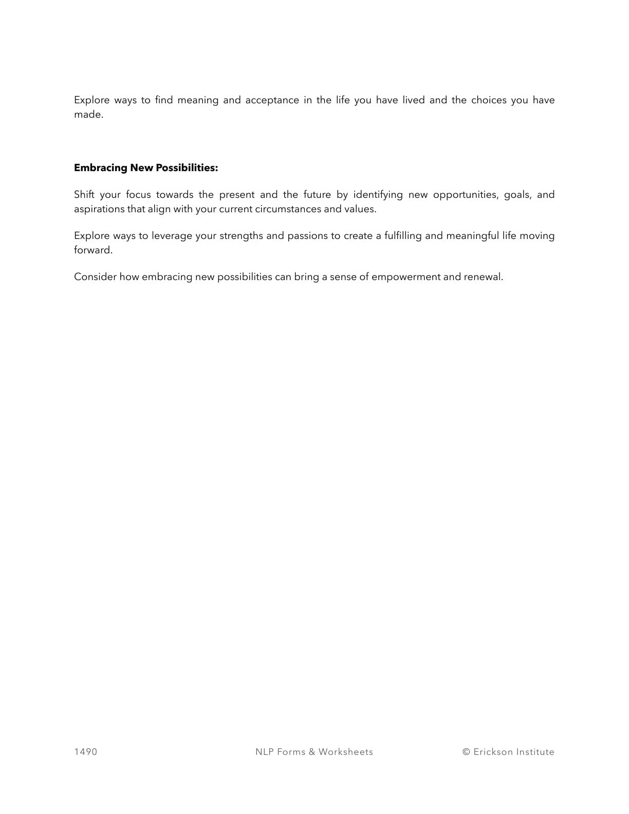 Grieving For What Could Have Been Worksheet - Neuro Linguistic Programming 2