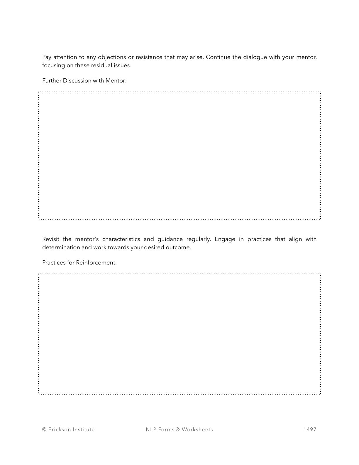 Installing Determination Worksheet - Neuro Linguistic Programming 7