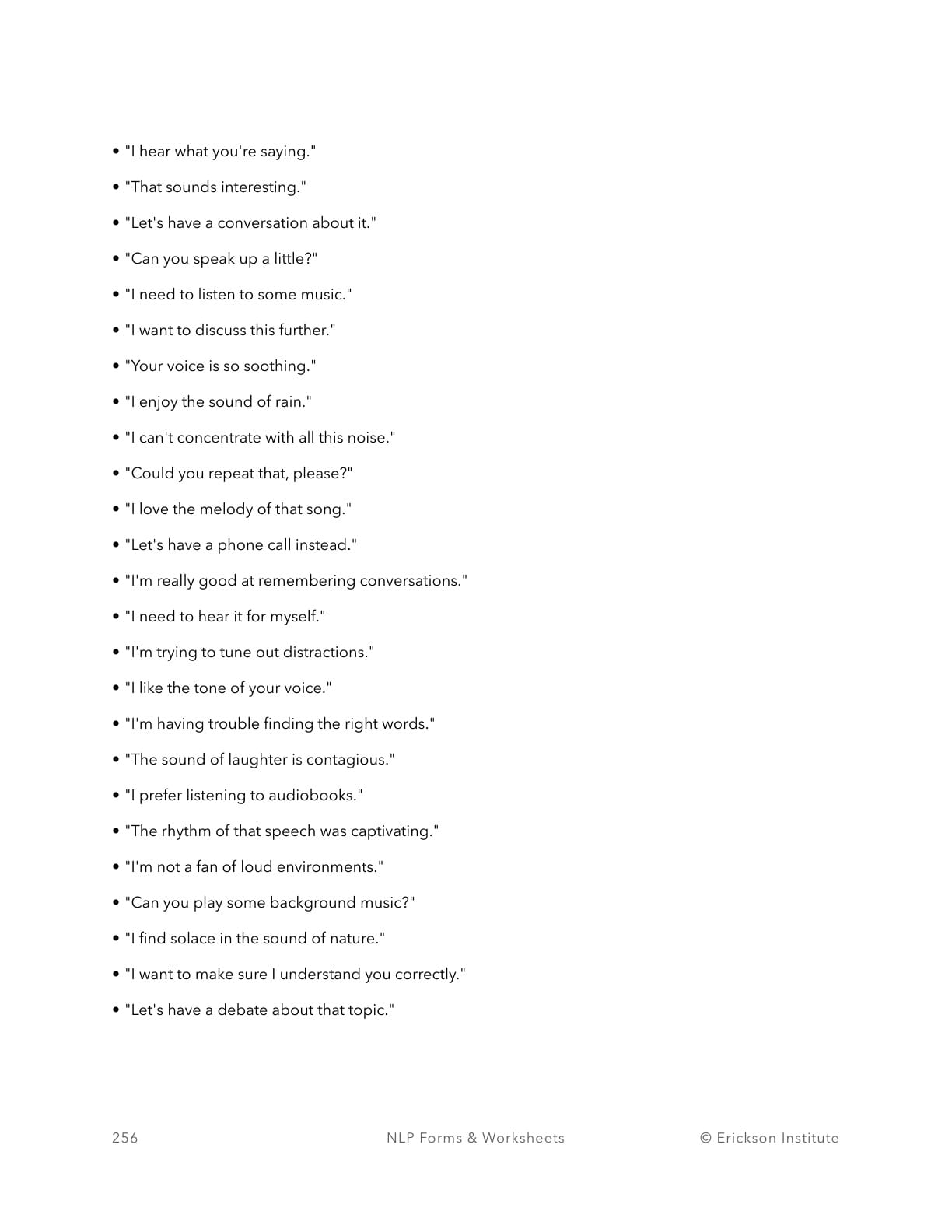 Predicates (kinesthetic) List - Neuro Linguistic Programming 2