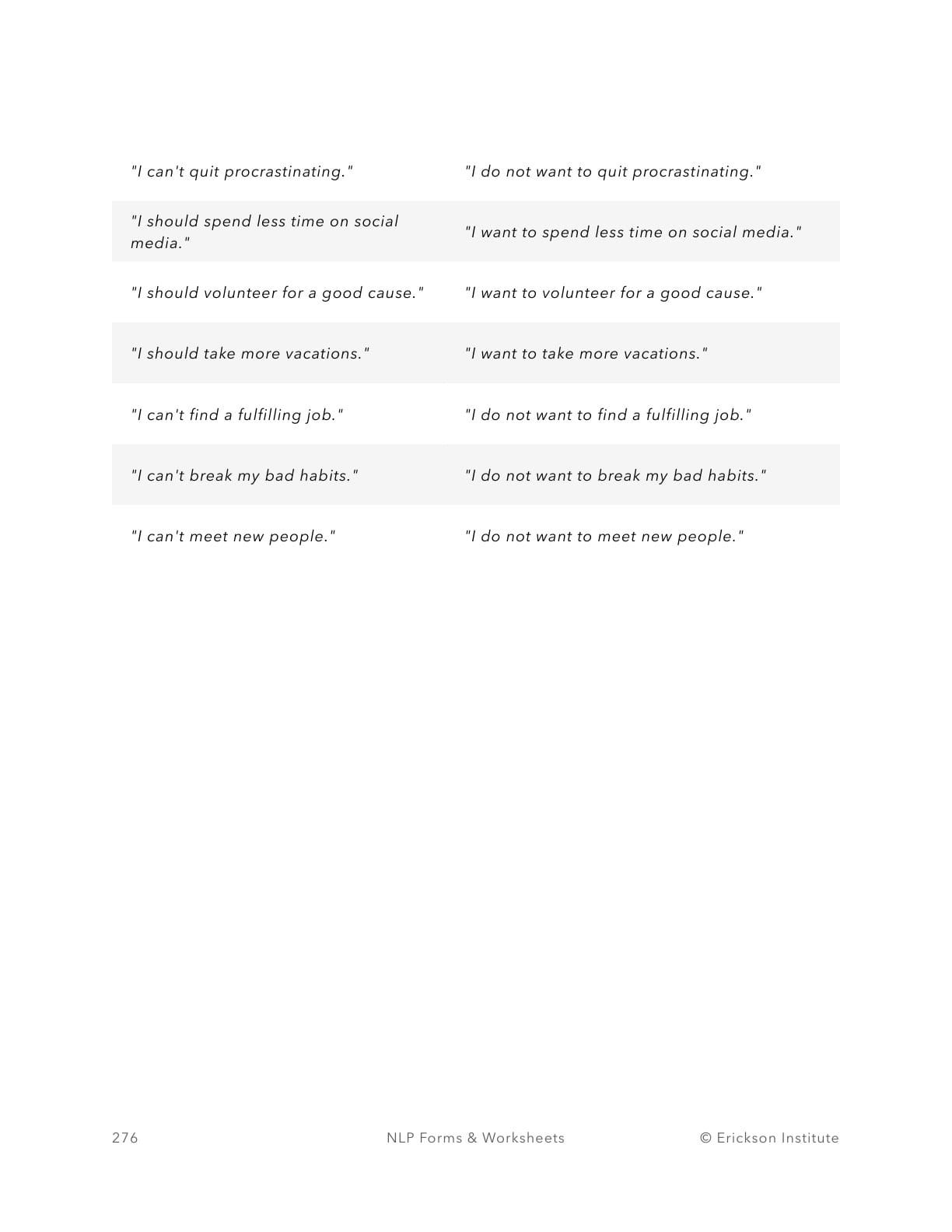 Self Autonomy Worksheet (example) - Neuro Linguistic Programming 2