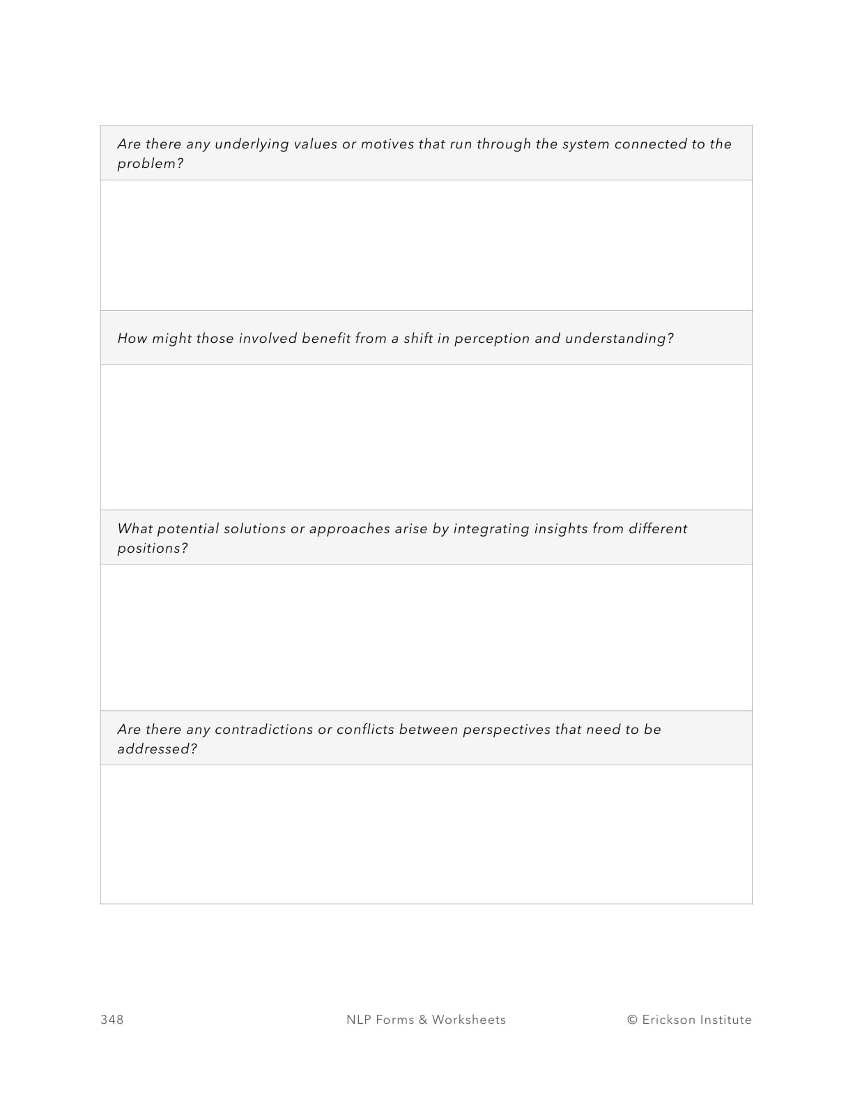 The Perceptual Puzzle - Problem Solving Form - Neuro Linguistic Programming 4