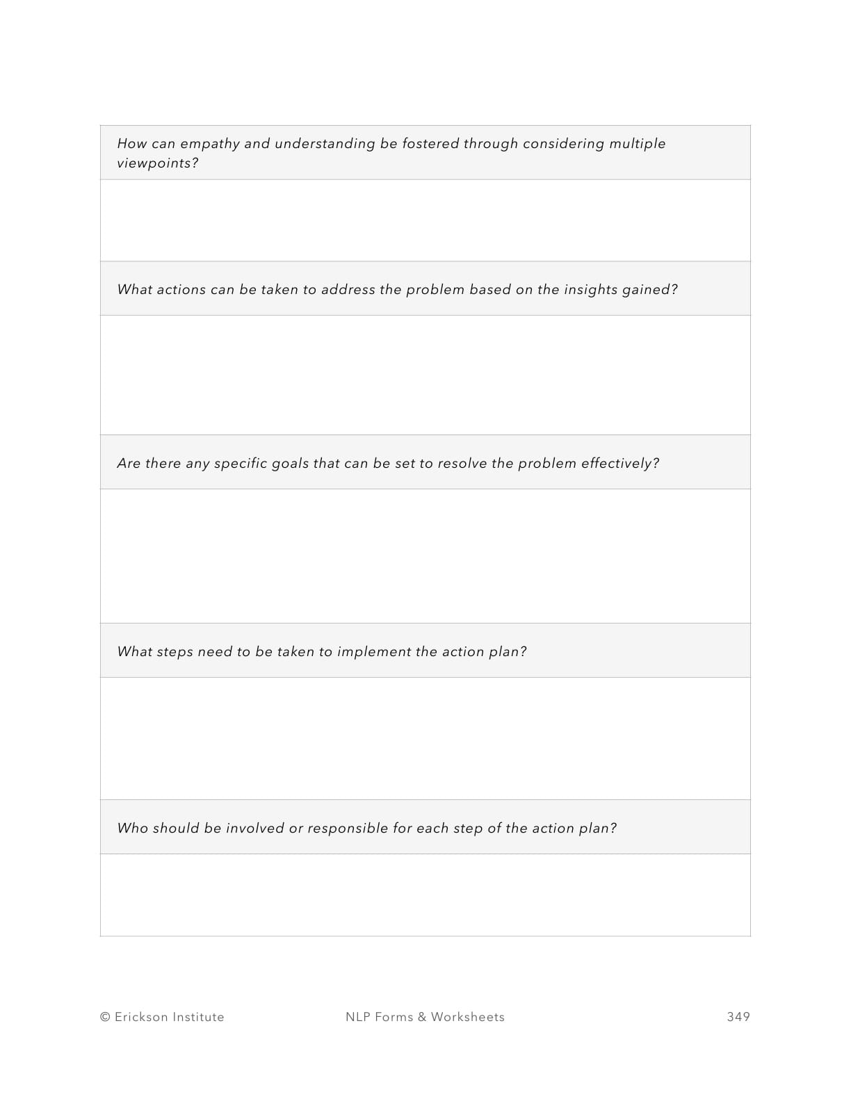 The Perceptual Puzzle - Problem Solving Form - Neuro Linguistic Programming 5