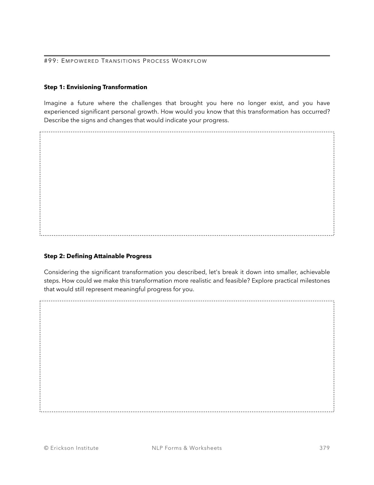 Empowered Transitions Process Workflow - Neuro Linguistic Programming 1